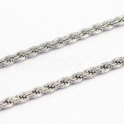 Tarnish Resistant 304 Stainless Steel Rope Chains CHS-O005-43H-1