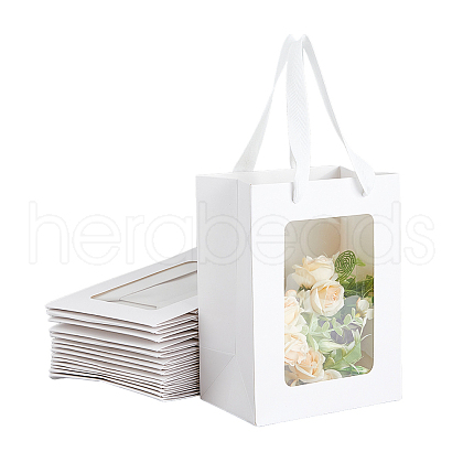 Rectangle Paper Storage Bags with Handle ABAG-WH0046-26A-01-1