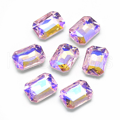 Pointed Back Glass Rhinestone Cabochons RGLA-T019-10x14mm-01-1