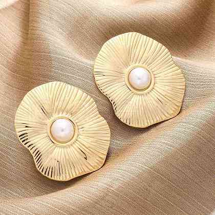 304 Stainless Steel Stud Earrings EJEW-B108-10G-1