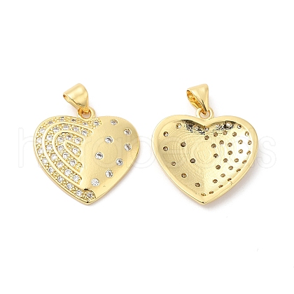 Brass Micro Pave Clear Cubic Zirconia Pendants ZIRC-L103-038G-1