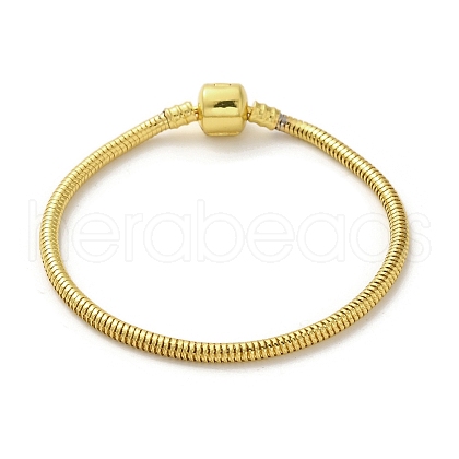 Iron Round Snake Chain Bracelets BJEW-C057-01G-1