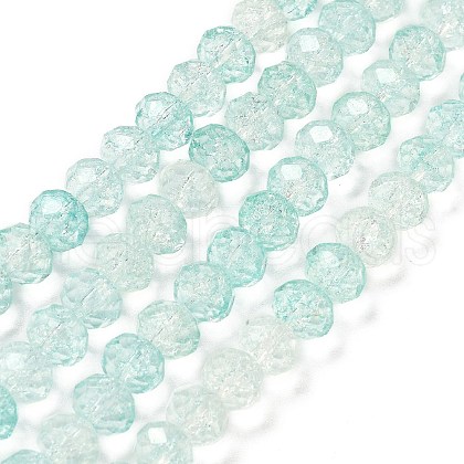 Transparent Crackle Glass Beads Strands CCG-L050-01A-07-1