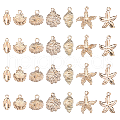 SUNNYCLUE 28Pcs 7 Styles Ocean Series Alloy Pendants FIND-SC0006-23-1