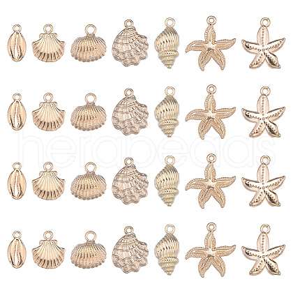 SUNNYCLUE 28Pcs 7 Styles Ocean Series Alloy Pendants FIND-SC0006-23-1