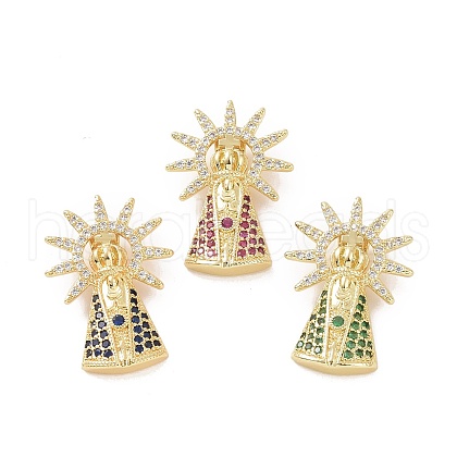 Brass Micro Pave Cubic Zirconia Pendants ZIRC-P106-47G-1