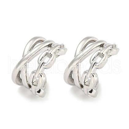 Brass Cuff Earrings EJEW-C104-153P-1
