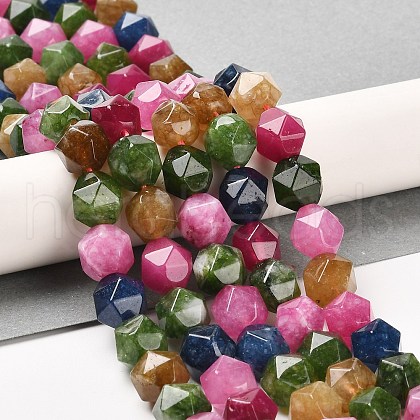 Natural Dyed White Jade Beads Strands G-F753-03-1