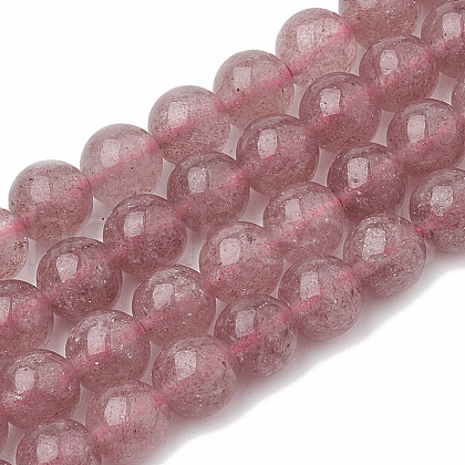 Natural Dyed Strawberry Quartz Beads Strands G-S295-15-8mm-1-1