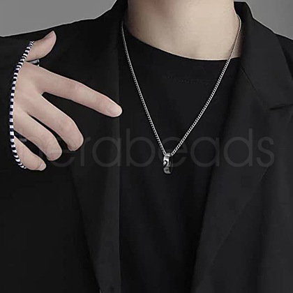 I Love You Ring 201 Stainless Steel Pendant Waxed Cord Pendant Necklaces for Couple FS-WGAC14D-01-1