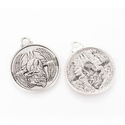 Tibetan Style Alloy Pendants TIBEP-Q064-14AS-RS-1