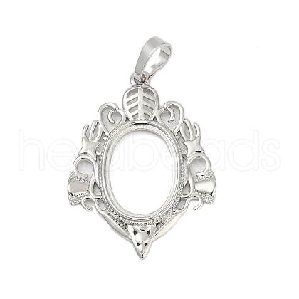 Brass Pendant Cabochon Settings KK-S521-15P-1