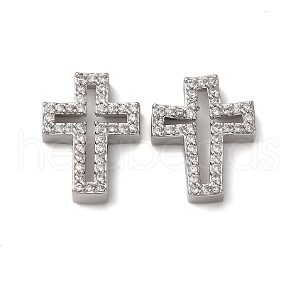 Brass Micro Pave Clear Cubic Zirconia Charms KK-Z112-33P-1