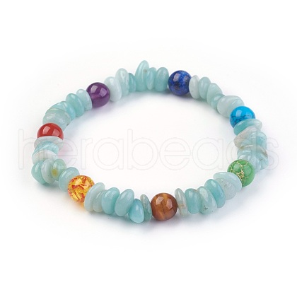 Chakra Jewelry Stretch Bracelets BJEW-JB03941-03-1