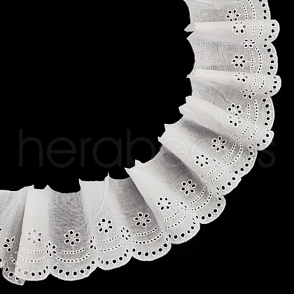MAYJOYDIY US 5 Yards Cotton Embroidery Flower Lace Ribbon OCOR-MA0001-27A-1
