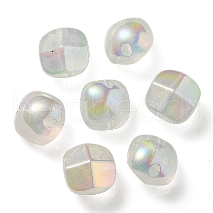 UV Plating Luminous Transparent Acrylic Beads OACR-P010-01E-1