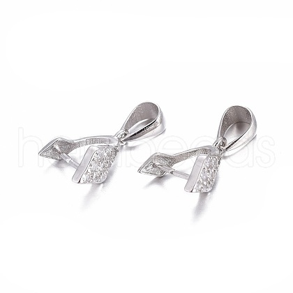 Anti-Tarnish Rhodium Plated 925 Sterling Silver Pendant Bails STER-L058-029P-1