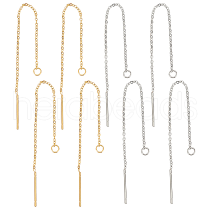 4 Pairs 2 Colors 304 Stainless Steel Earring Findings STAS-LP0001-14-1
