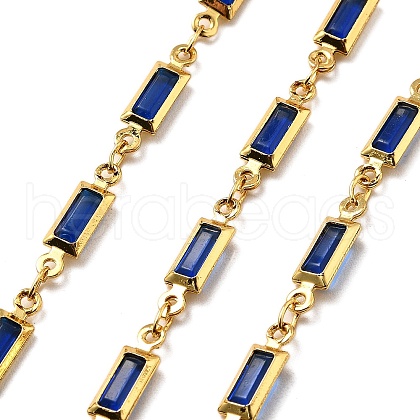 Brass Glass Rectangle Link Chains CHC-R001-01G-01-1