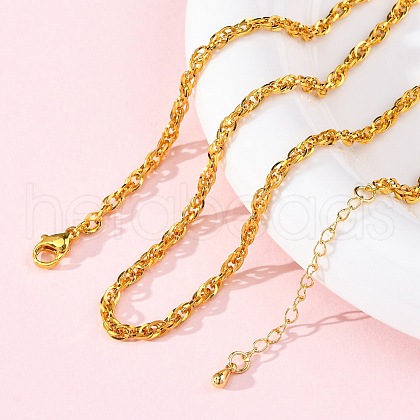 Brass Rope Chains Necklaces for Women NJEW-D302-62G-1