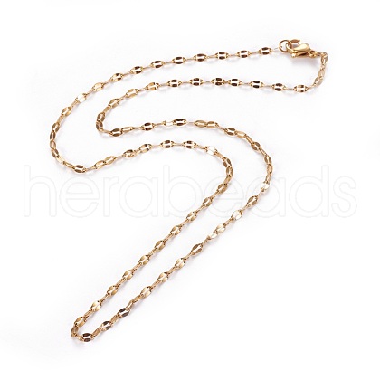 Ion Plating(IP) 304 Stainless Steel Cable Chain Necklaces NJEW-F265-A-G-1