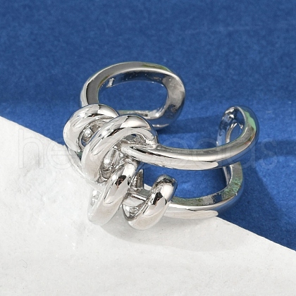 Brass Adjustable Cuff Rings for Women RJEW-C129-03P-1