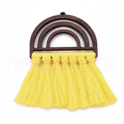 Polycotton(Polyester Cotton) Tassel Big Pendants FIND-T052-14B-1