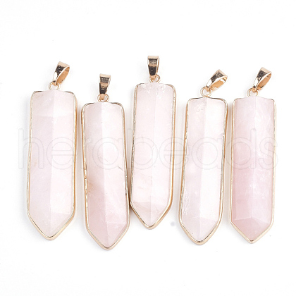 Natural Rose Quartz Big Pendants G-S344-15D-1