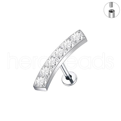 G23 Titanium Micro Pave Clear Cubic Zirconia Cartilage Earrings WG0DE3D-28-1