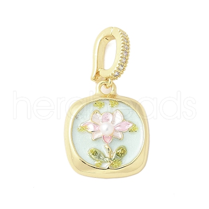 Brass Enamel Pendants KK-F886-01G-05-1