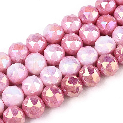 Electroplate Glass Beads Strands GLAA-N010-10mm-03-1