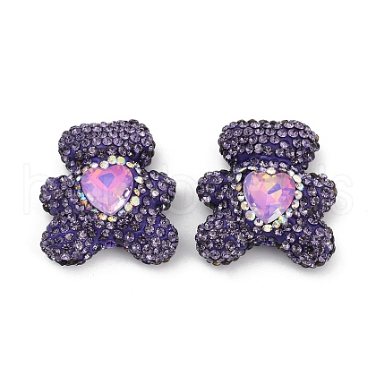 Handmade Polymer Clay Rhinestone Beads CLAY-NH0001-12A-1