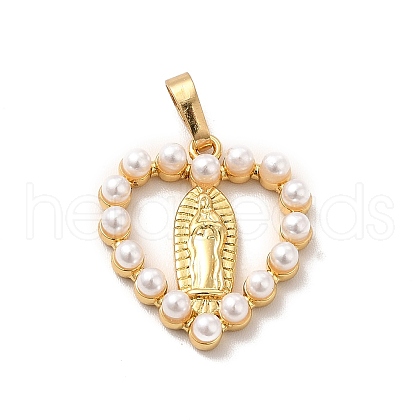 Plastic Imitation Pearl Pendants KK-P230-24G-1