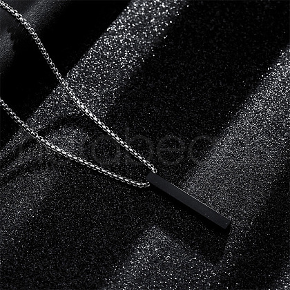 Cuboid Stainless Steel Pendant Necklaces for Men FS-WGBE4EC-03-1