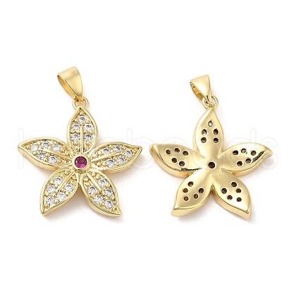 Brass Micro Pave Cubic Zirconia Pendants KK-M249-05G-1