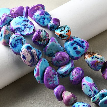 Dyed Natural Magnesite Beads Strands G-L617-A01-02-1