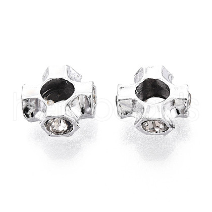 Alloy Rhinestone European Beads FIND-N009-04P-1