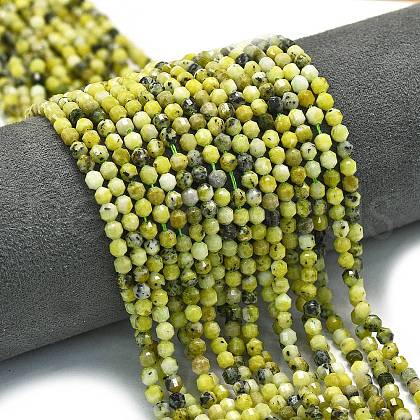 Natural Yellow Turquoise(Jasper) Beads Strands G-A260-A18-01-1
