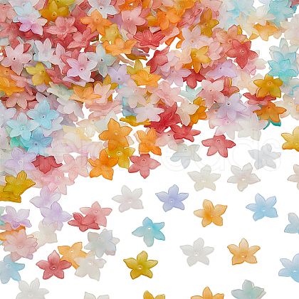 SOFPLATE 500Pcs Opaque Acrylic Bead Caps OACR-SP0001-16-1