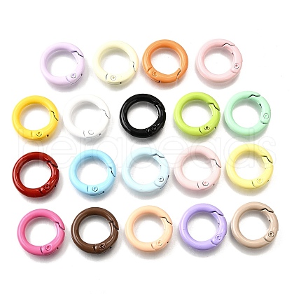 Spray Painted Alloy Spring Gate Rings PALLOY-A022-01A-1