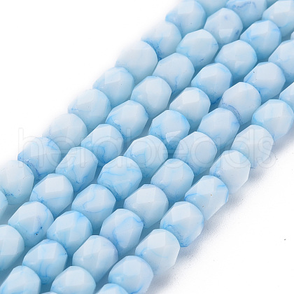 Opaque Baking Painted Glass Beads Strands EGLA-N006-008-A05-1