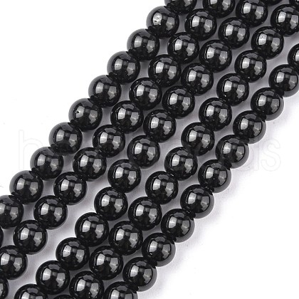 Synthetic Black Stone Beads Strands X-GSR6mmC044-1