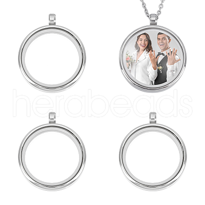 Unicraftale 4Pcs Stainless Steel Locket Pendants STAS-UN0061-63A-1