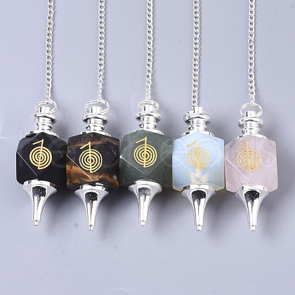 Natural & Synthetic Gemstone Dowsing Pendulums G-R461-25-A-1