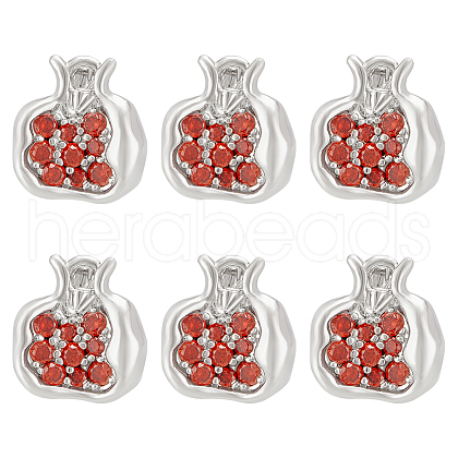 BENECREAT 6Pcs Brass Micro Pave Cubic Zirconia Pendants KK-BC0013-82-1