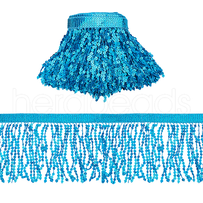10M Paillette Tassel Ribbon Trim OCOR-WH0078-162A-1
