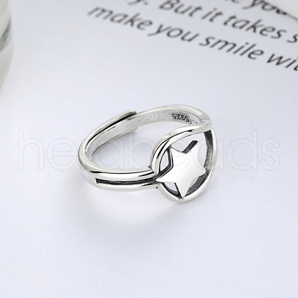 925 Sterling Silver Adjustable Finger Rings FS-WG45355-02-1