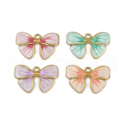 304 Stainless Steel Enamel Pendants STAS-Z140-15G-1