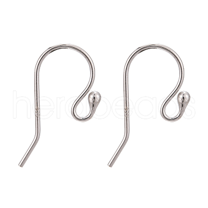 Anti-Tarnish Rhodium Plated 925 Sterling Silver Earring Hooks STER-I005-49P-1