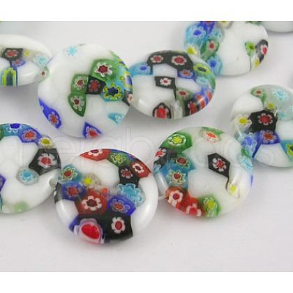 Handmade Millefiori Glass Beads Strands LK139-1